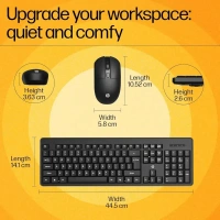 HP Wireless Keyboard Mouse Combo KM200 - Black