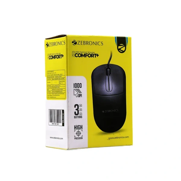 Zebronics USB Mouse Comfort+  - Black