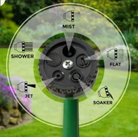 Roots and Leaf co. 10 Metres braided hose pipe with nozzle sprayer and snep -in connector - Pine Green