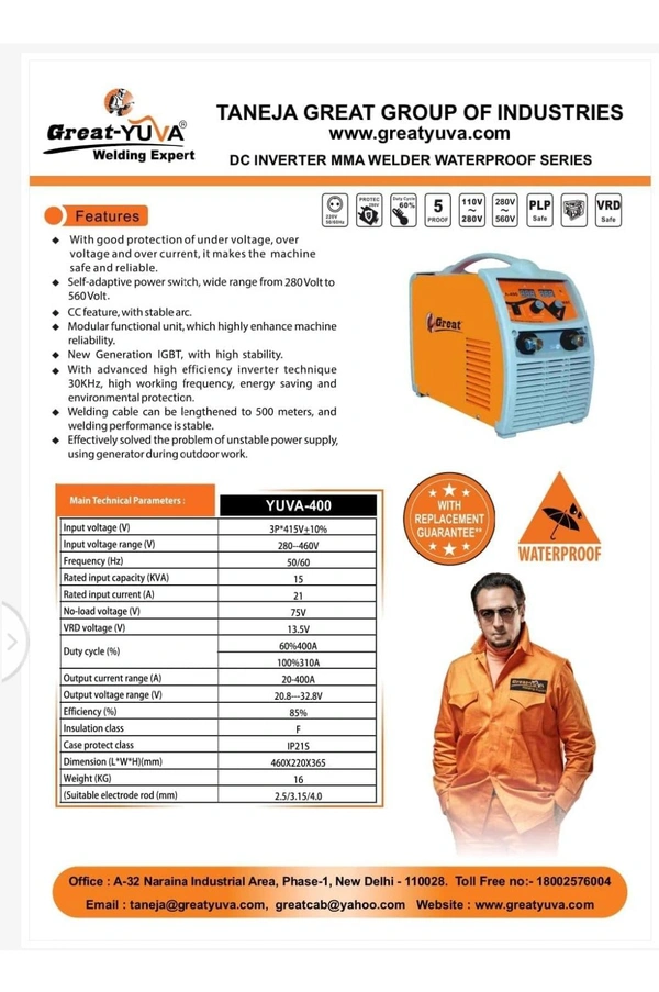 Yuva co. Welding  machine  - Red Orange
