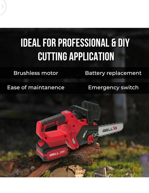 Ibell Co Cordless chainsaw machine  - Red
