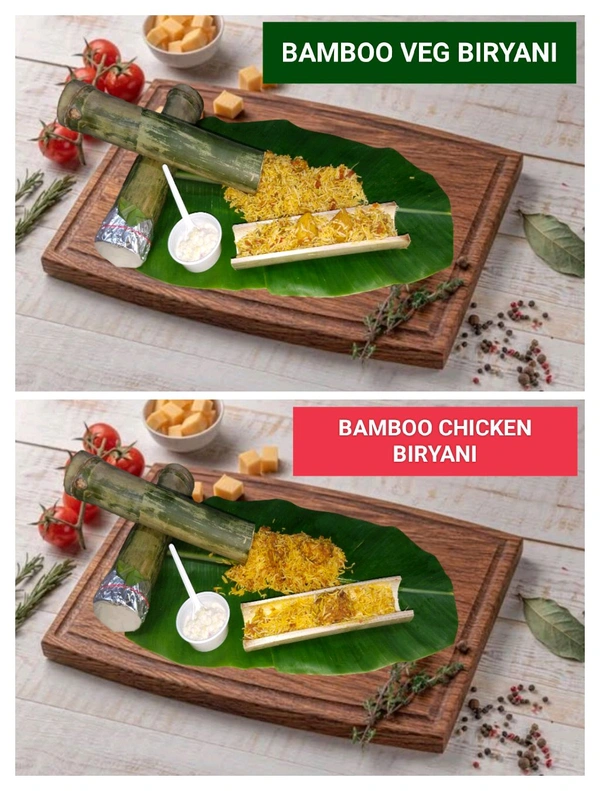 BAMBOO VEG BIRYANI AND BAMBOO CHICKEN BIRYANI
