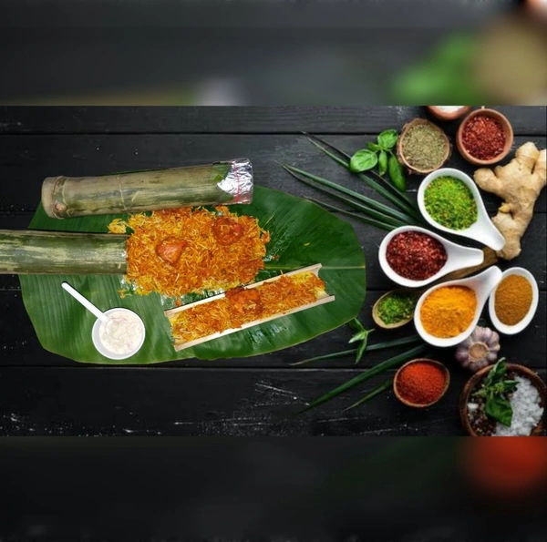 Bamboo Chicken Tikka Biryani