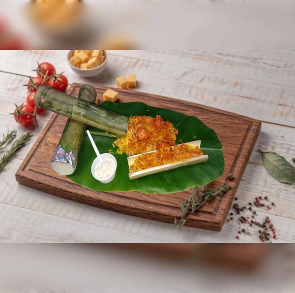 Bamboo Chicken Tikka Biryani