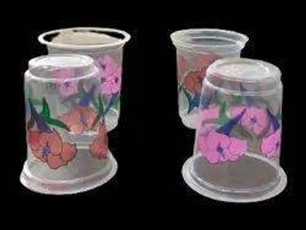 225ml Disposable Printed Plastic Glass - 50 Pic