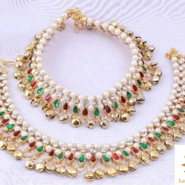 Vishani Anklets  - Golden, Free Size
