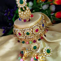 Anushka Necklace Set - Red, Free Size