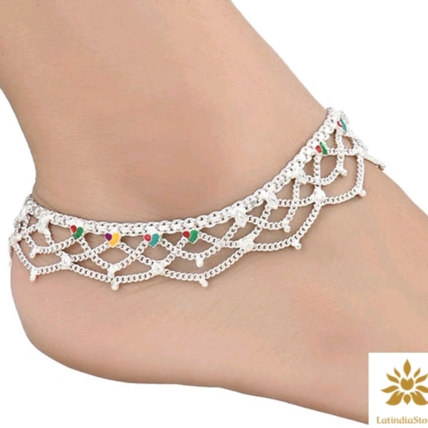 Anaya Anklets  - Silver, Free Size