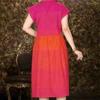 Urban Summer Dress - Multicolor Fucshia, XXL