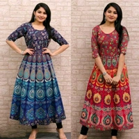 Rajasthani Maxi Dress Combo - Green/Red, XL