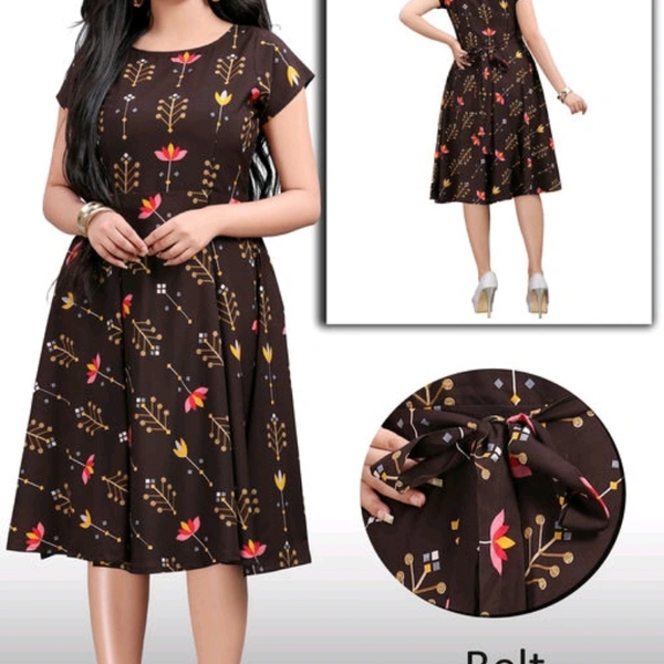 Lilly Classy Dress  - Brown, S