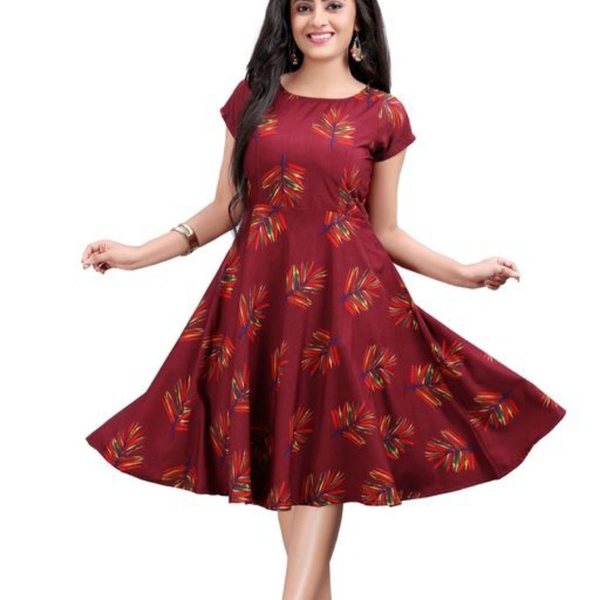 Gryce Fancy Casual Dress - Printed Red, XS