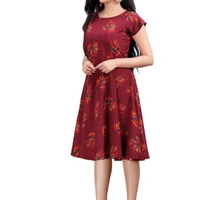 Gryce Fancy Casual Dress - Printed Red, XS