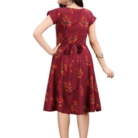 Gryce Fancy Casual Dress - Printed Red, XS