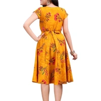 Gryce Fancy Casual Dress - Yellow Printed, S