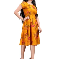 Gryce Fancy Casual Dress - Yellow Printed, M