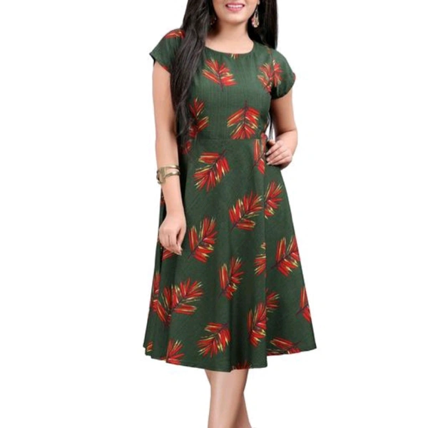 Gryce Fancy Casual Dress - Green Floral, XS