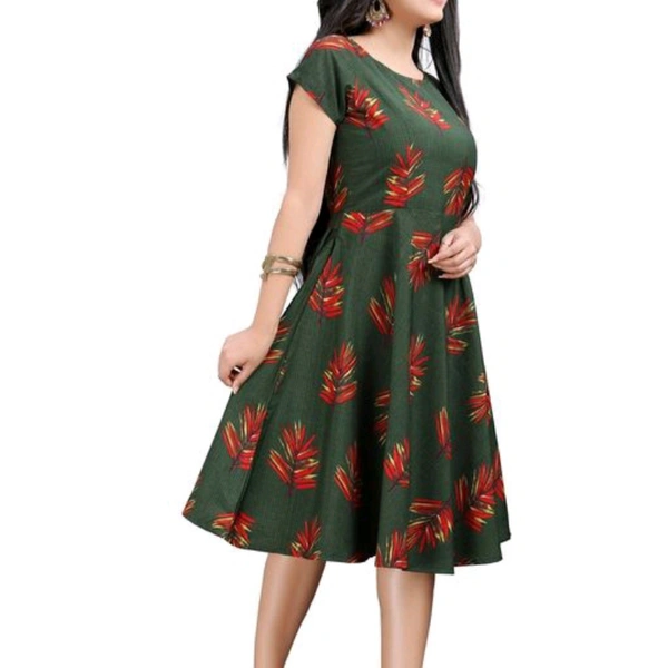 Gryce Fancy Casual Dress - Green Floral, XL