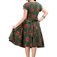Gryce Fancy Casual Dress - Green Floral, XL