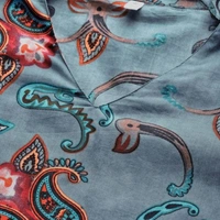 Printed Kurta Set - Teal Printed/Black, S