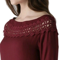 Rayón lace Top - Wine, M