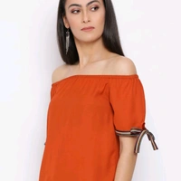 Forever You Off shoulder Top - Orange, S