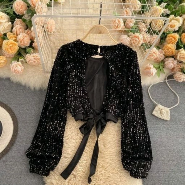 Party Top  - Golden, L
