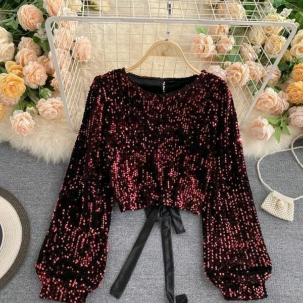 Party Top  - Golden, L