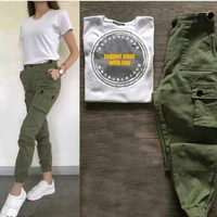 Casual Top & Bottom Set - Olive Green, M