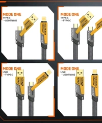 (RG) 4 IN 1 CHARGING CABLE 120W (1YEAR WARRANTY) - Yellow