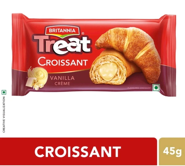 BRITANNIA Treat Creme Roll Vanilla Croissants (45 g)