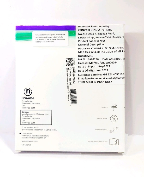 Convatec 187955 - Duoderm Xthin DRS 10 X 10 CM  - 10X10 cm