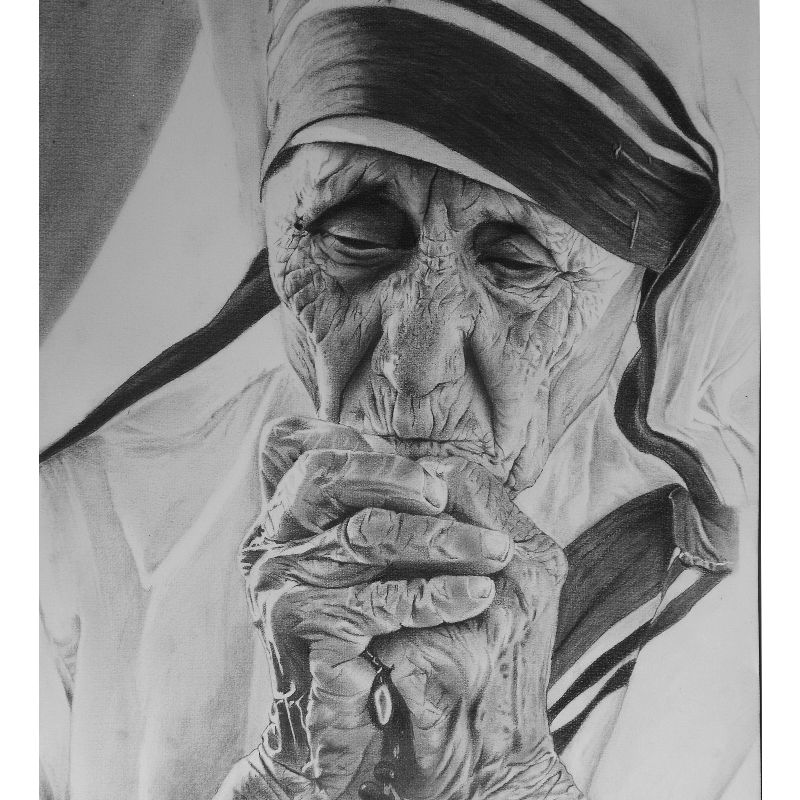 Mother Teresa - Pencil Sketch Painting - Large Art Prints by Sherly David |  Buy Posters, Frames, Canvas & Digital Art Prints | Small, Compact, Medium  and Large Variants