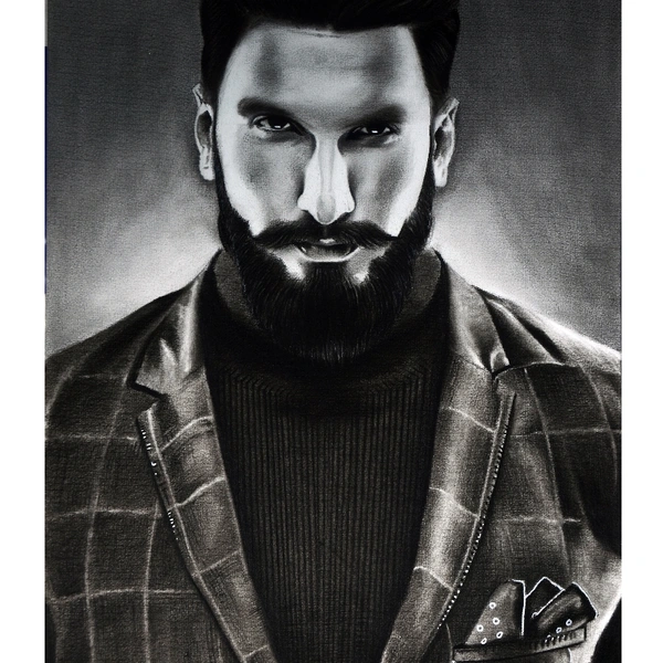 Pencil Portrait Of Ranveer Singh PRINT - a3