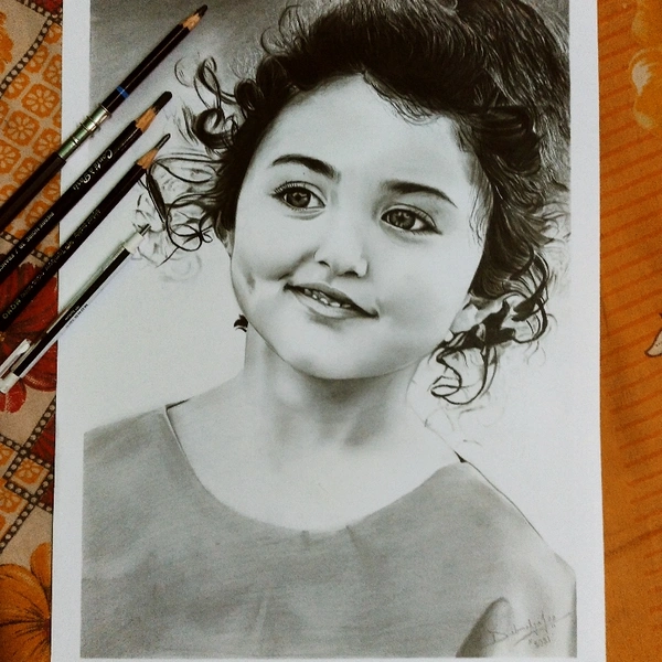 Pencil Portrait Of Anahita Hashemzadeh ORIGINAL - a3