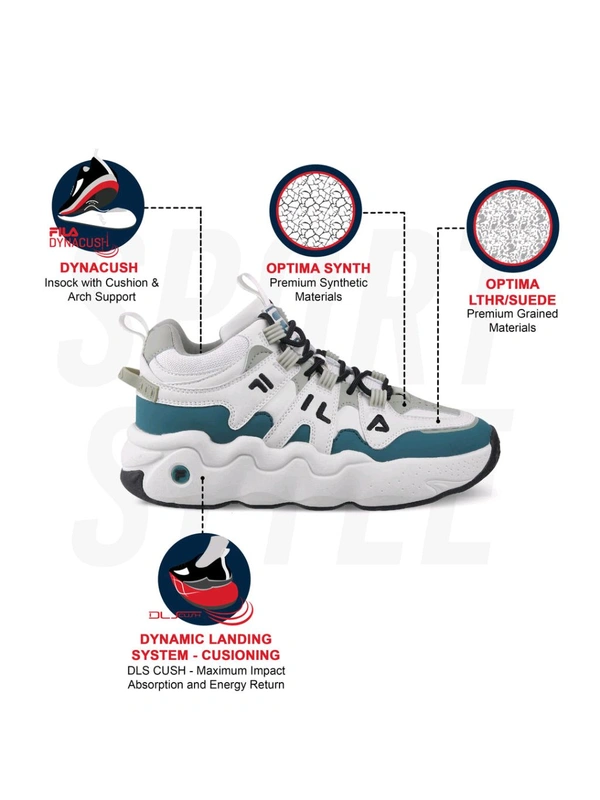 Fila Unisex Casual Sneakers - White, UK 12