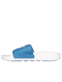 SKECHERS HYPER SLIDE - DERIVER Sliders Blue & White - Biloba Flower, UK 08