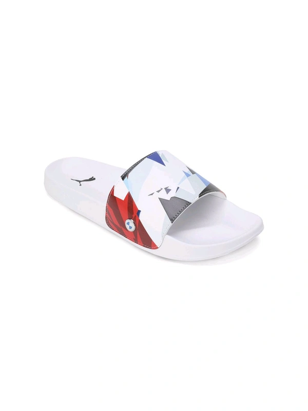 Puma Bmw Mms Lead Cat 2.0 Graphic Unisex Sliders - White, UK 08