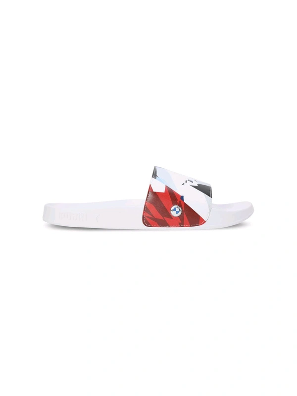 Puma Bmw Mms Lead Cat 2.0 Graphic Unisex Sliders - White, UK 09