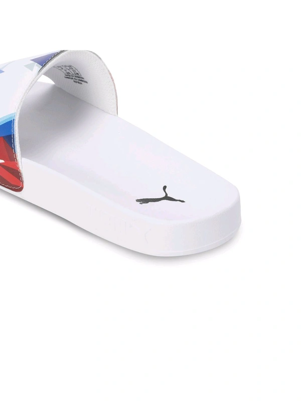 Puma Bmw Mms Lead Cat 2.0 Graphic Unisex Sliders - White, UK 11