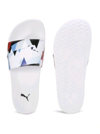 Puma Bmw Mms Lead Cat 2.0 Graphic Unisex Sliders - White, UK 11