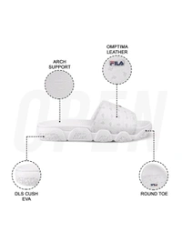 Fila UNISEX EMBAR Casual Sliders - White, UK 07