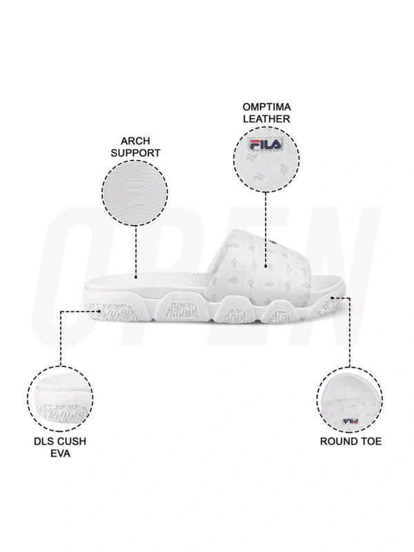 Fila UNISEX EMBAR Casual Sliders - White, UK 07