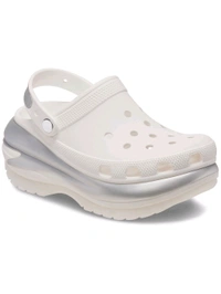 Crocs  Unisex MCMETALLICCLG Clogs - White, UK 06