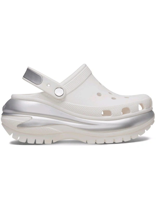 Crocs  Unisex MCMETALLICCLG Clogs - White, UK 08