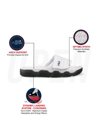 Fila UNISEX FORIDA Casual Sliders - White, UK 10