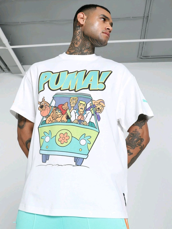 Puma HOOPS X SCOOBY DOO Men Oversized Fit Basketball T-Shirt - White, M