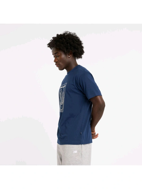 New Balance Men New Balance Relaxed 550 T-Shirt - Navy Blue, XL
