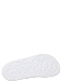 Alexander McQueen White Logo Slides - White, UK 06