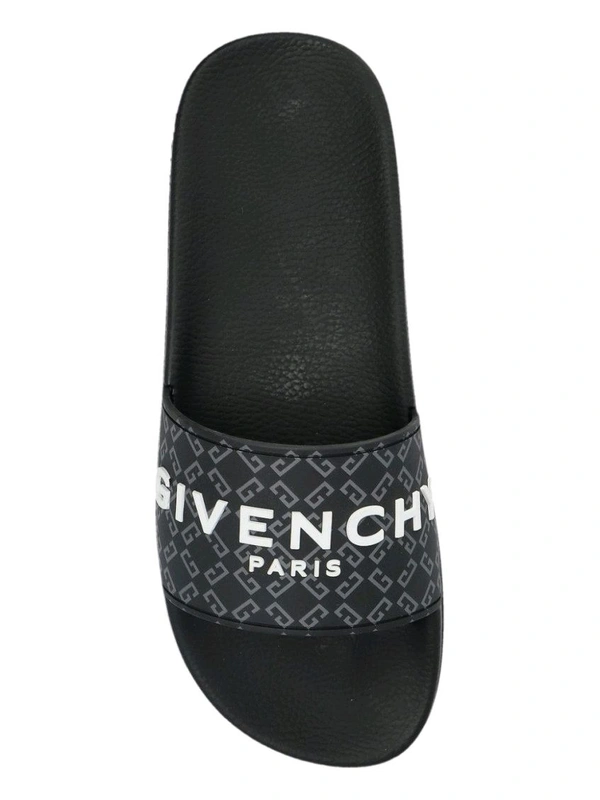Givenchy Black Logo Slides - Black, UK 09